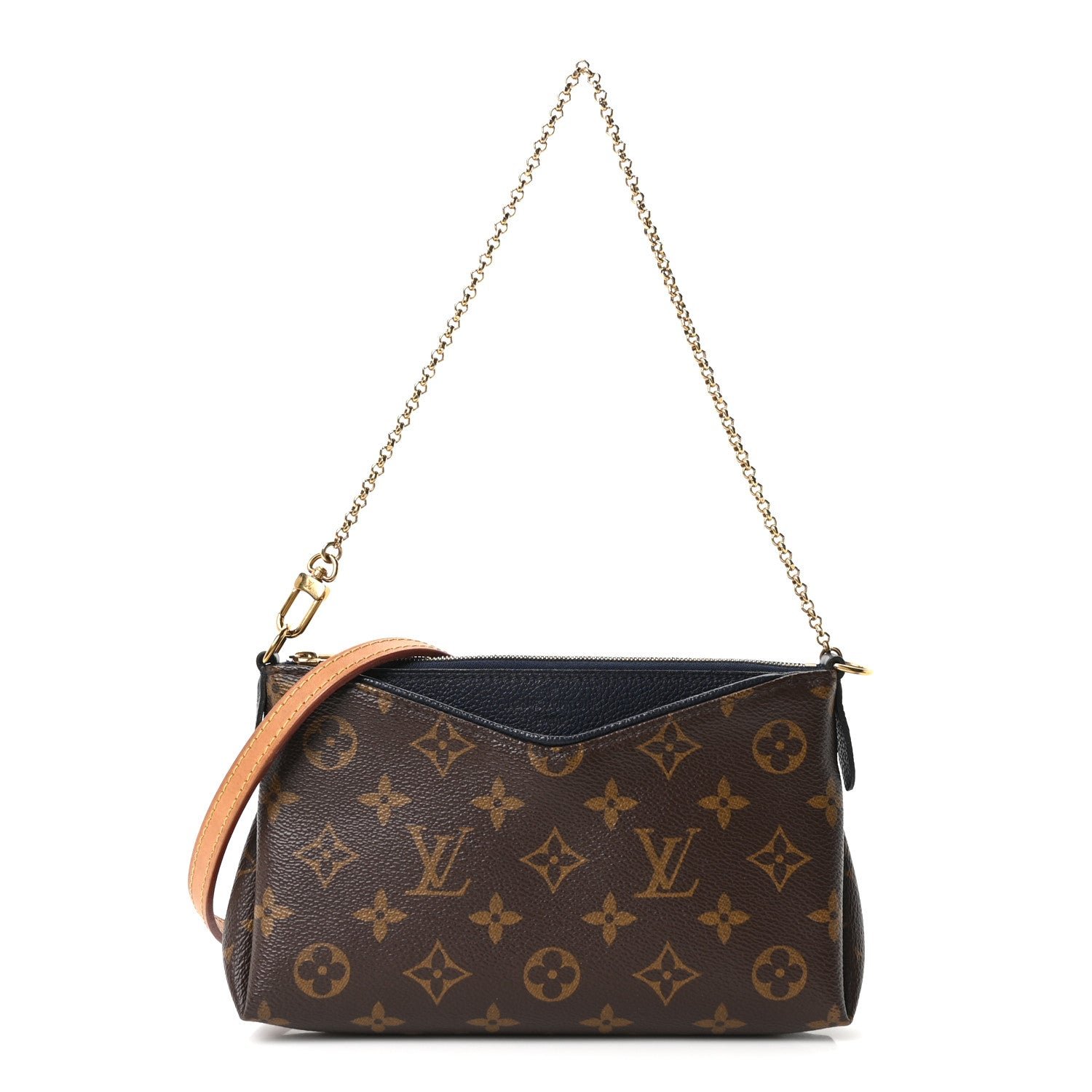 Louis Vuitton Monogram Pallas Clutch Blue Marine