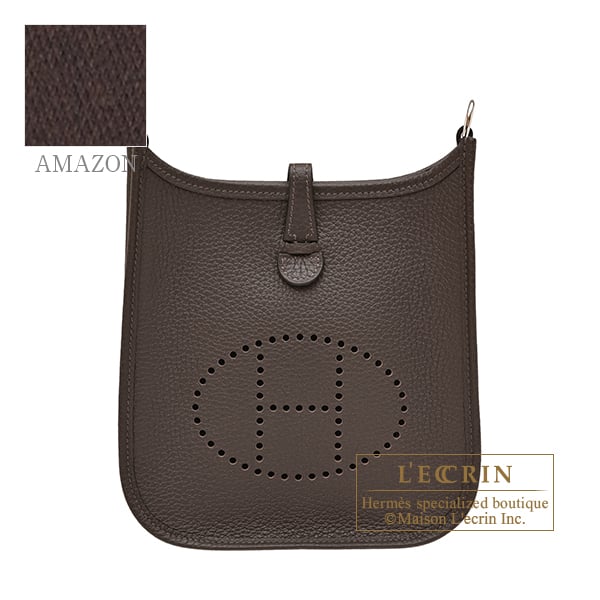 Hermes Evelyne Amazon bag 16/TPM Ebene Clemence leather Silver hardware Bandouliere 111cm