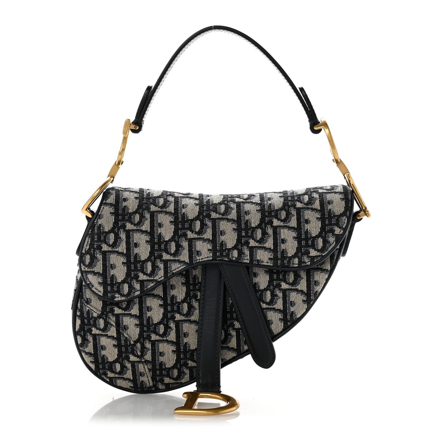 Christian Dior Oblique Mini Saddle Bag  Blue
