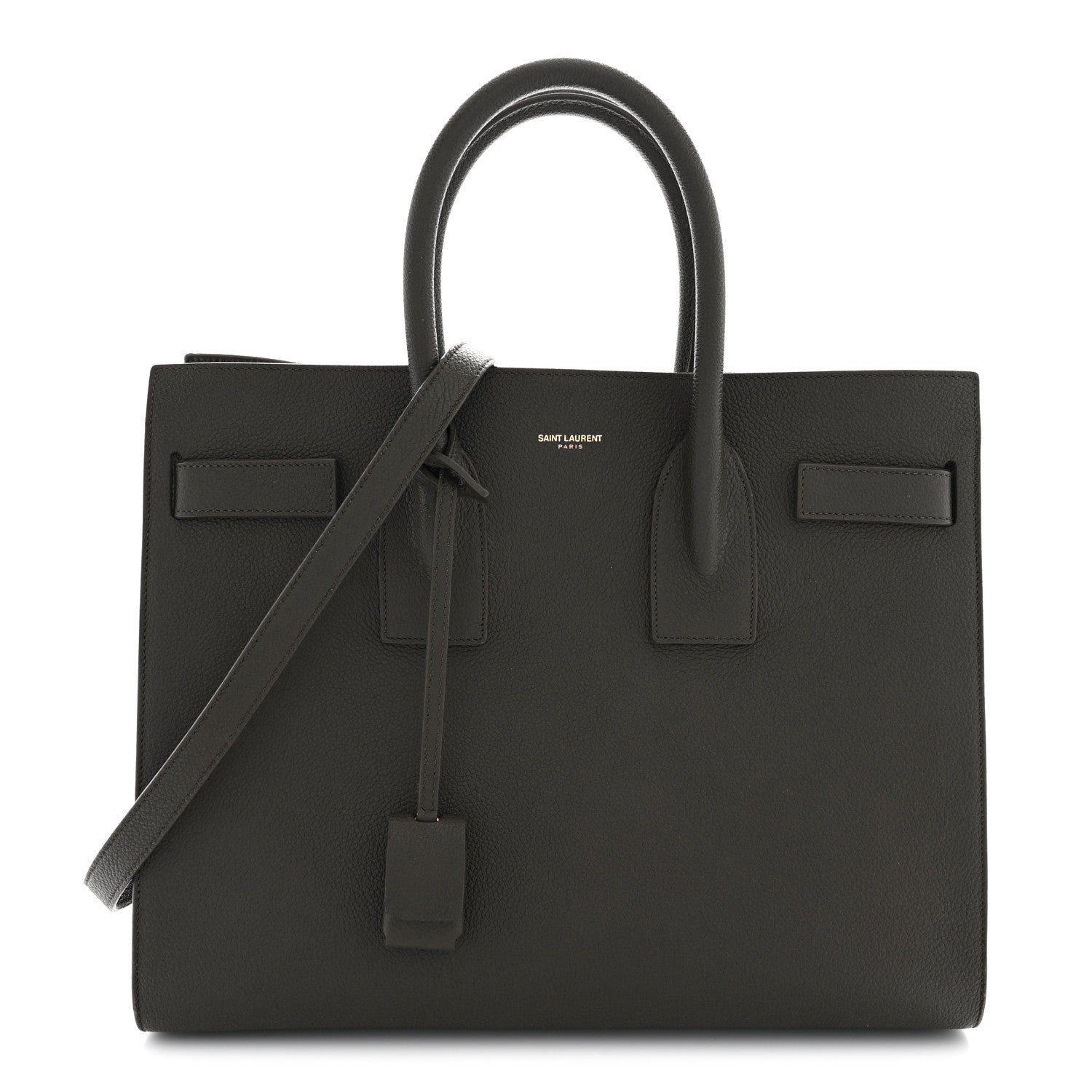 Saint Laurent Grained Calfskin Small Sac De Jour Fog