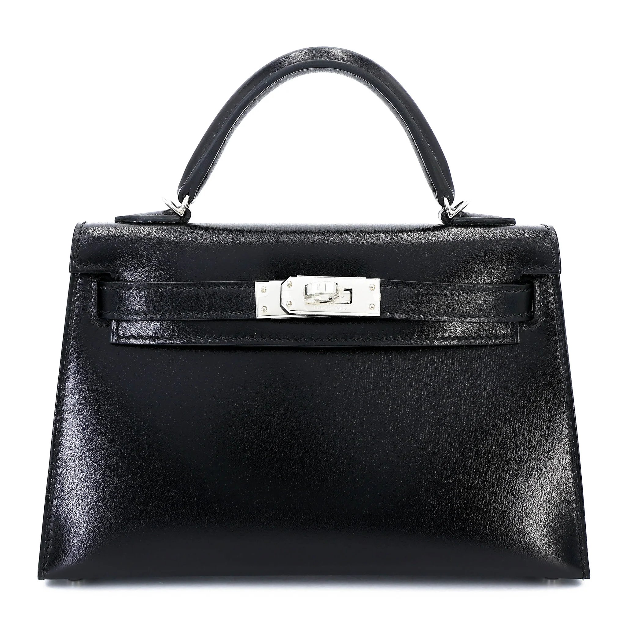 Unused ( Rank NS ) HERMÈS Mini Kelly II Noir (89) Box-calf Palladium hardware W (2024)