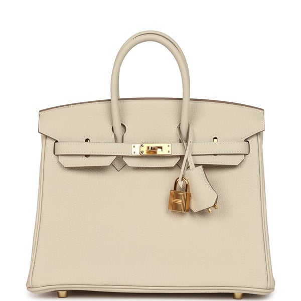 Hermes Birkin 25 Craie Togo Gold Hardware