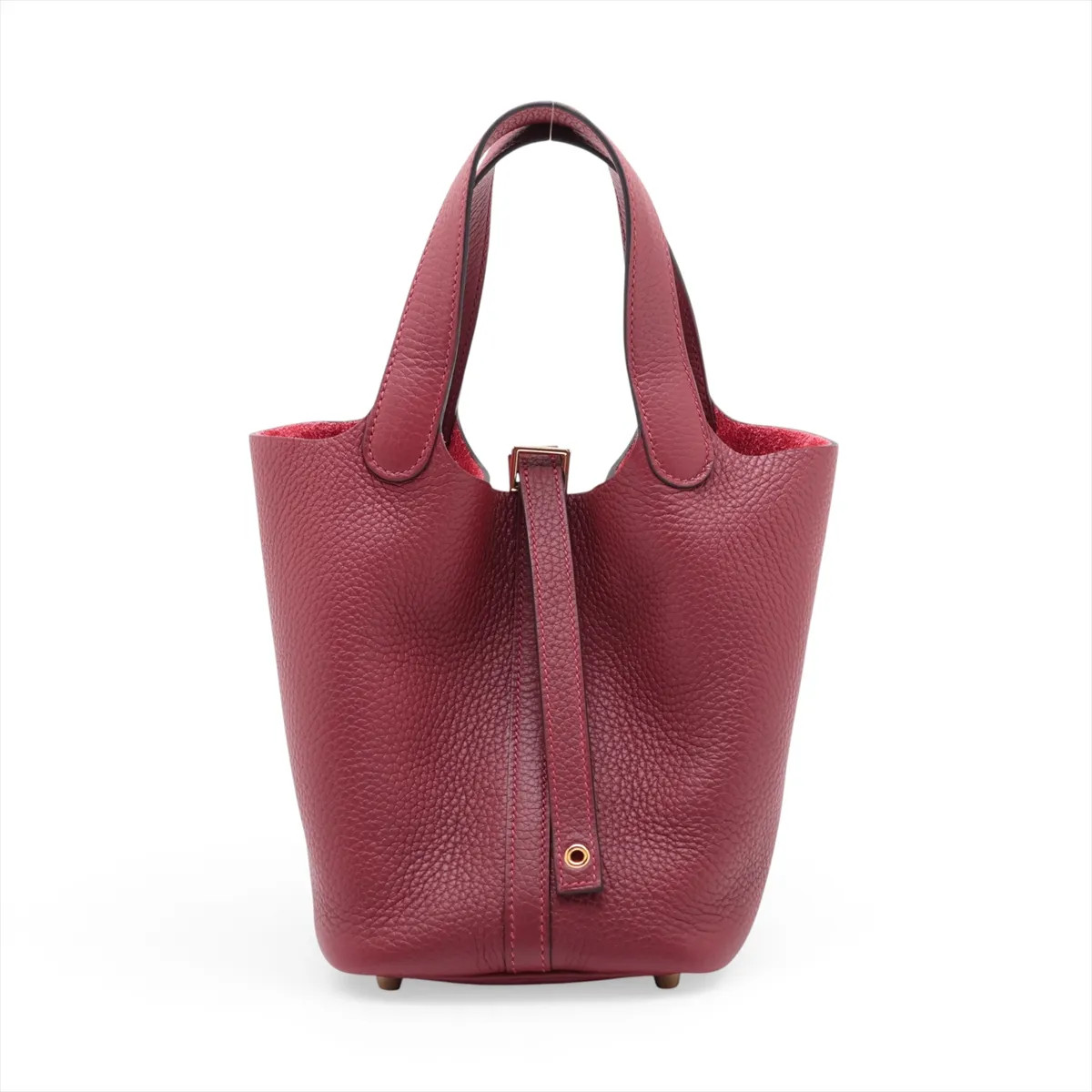 Hermès Picotin Lock 18 PM Taurillon Clemence Rouge H Gold Metal Fittings