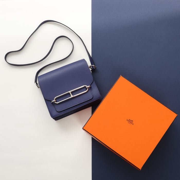 Hermes Hermès Bleu Encre Tadelakt Roulis 18