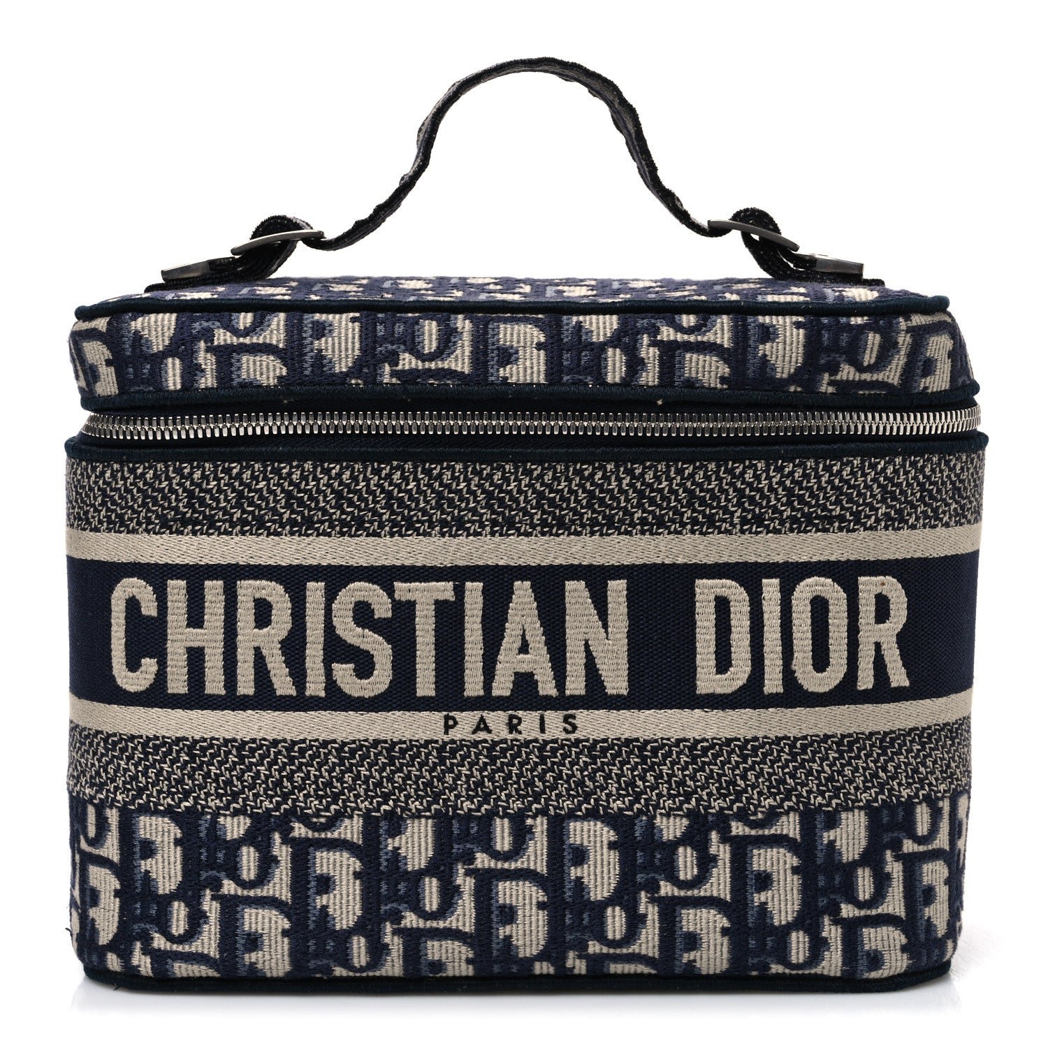 Christian Dior Oblique Diortravel Vanity Case Blue Blue