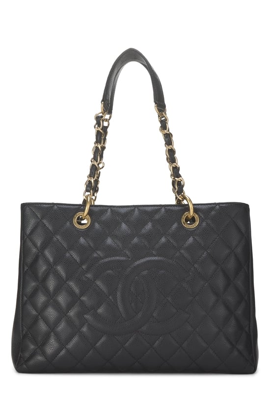 Black Quilted Caviar Grand Shopping Tote (GST)