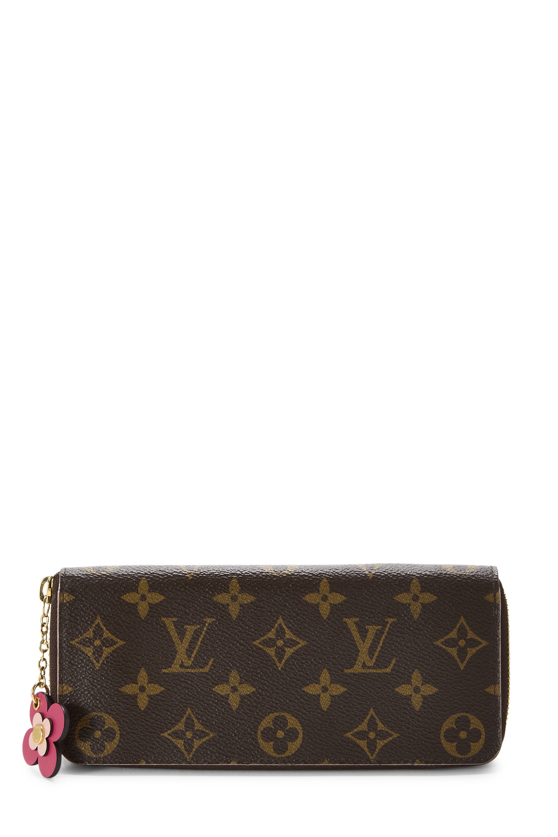 Pink Monogram Canvas Flower Clemence Continental Wallet