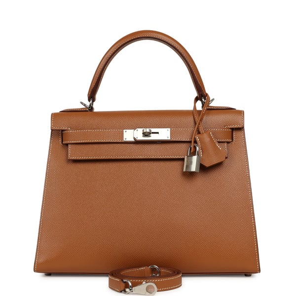 Hermes Kelly Sellier 28 Gold Verso Epsom Palladium Hardware
