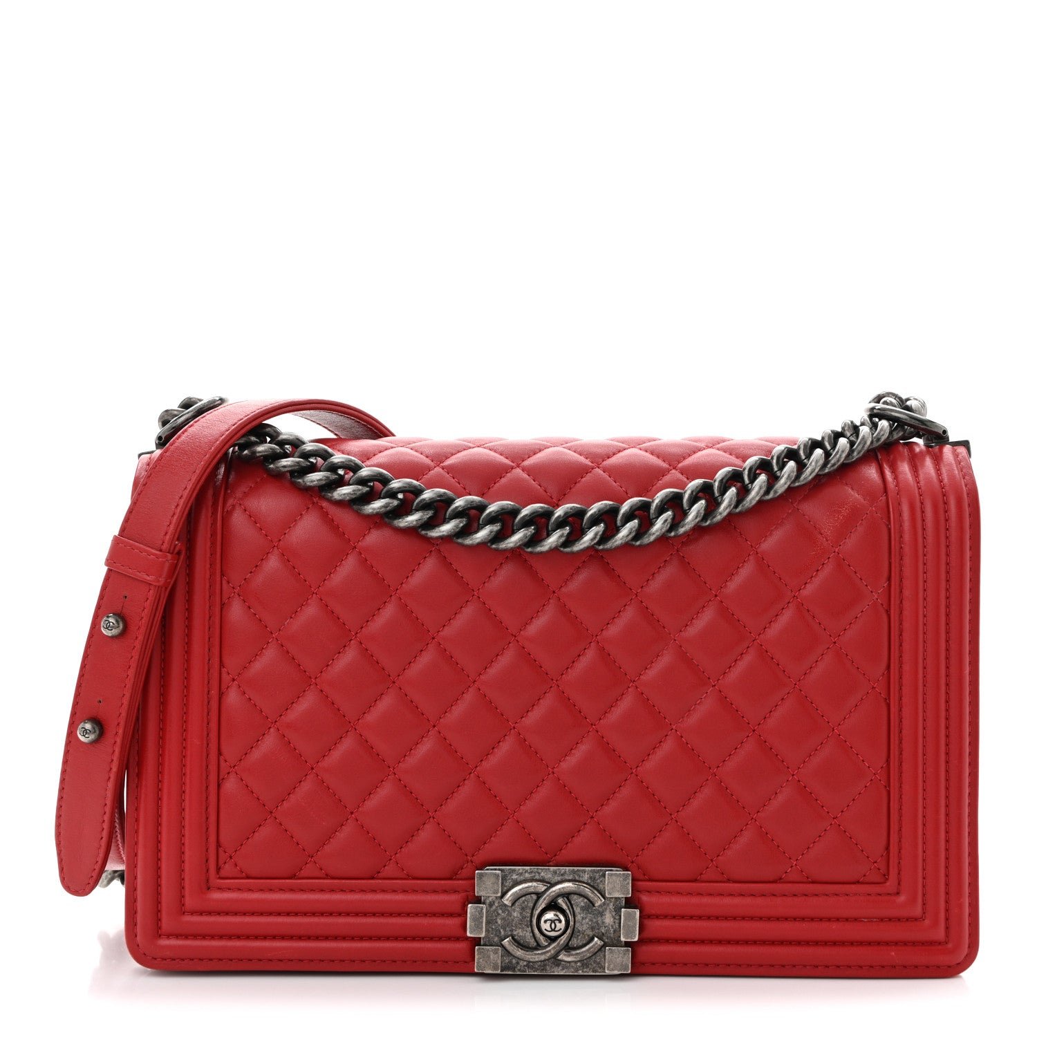 Chanel Lambskin Quilted New Medium Boy Flap Red