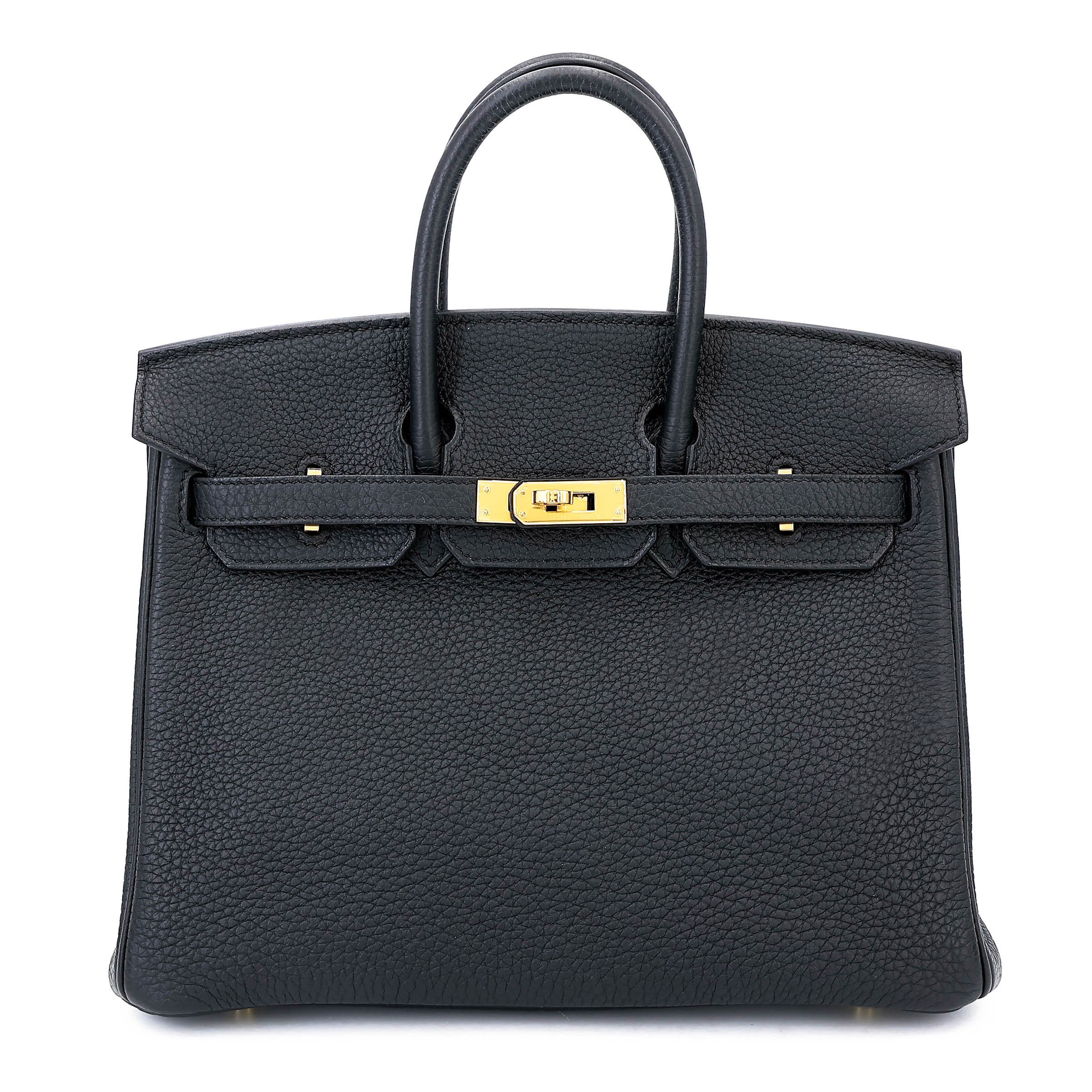Unused ( Rank NS ) HERMÈS Birkin 25 Noir (89) Togo Gold hardware D (2019)