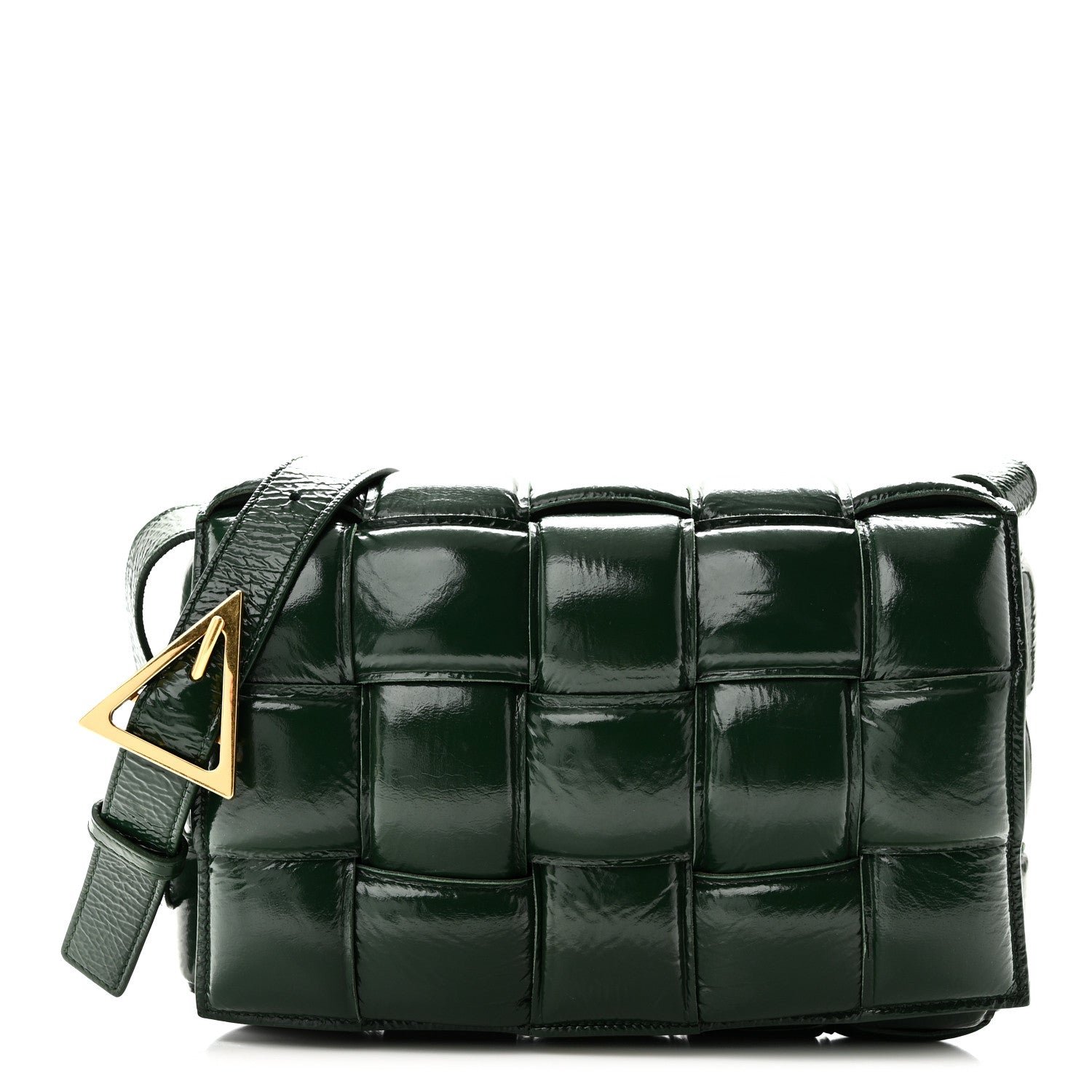 Bottega Veneta Textured Deerskin Maxi Intrecciato Padded Cassette Crossbody Bag Raintree