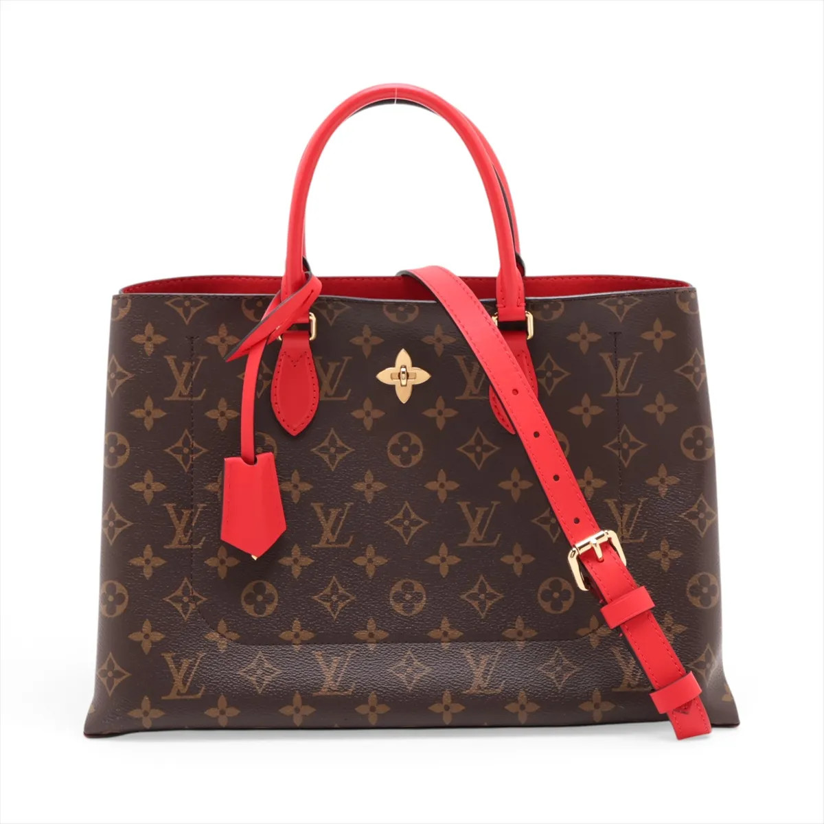 Louis Vuitton Monogram Flower Tote M43553 Brown There was an RFID response