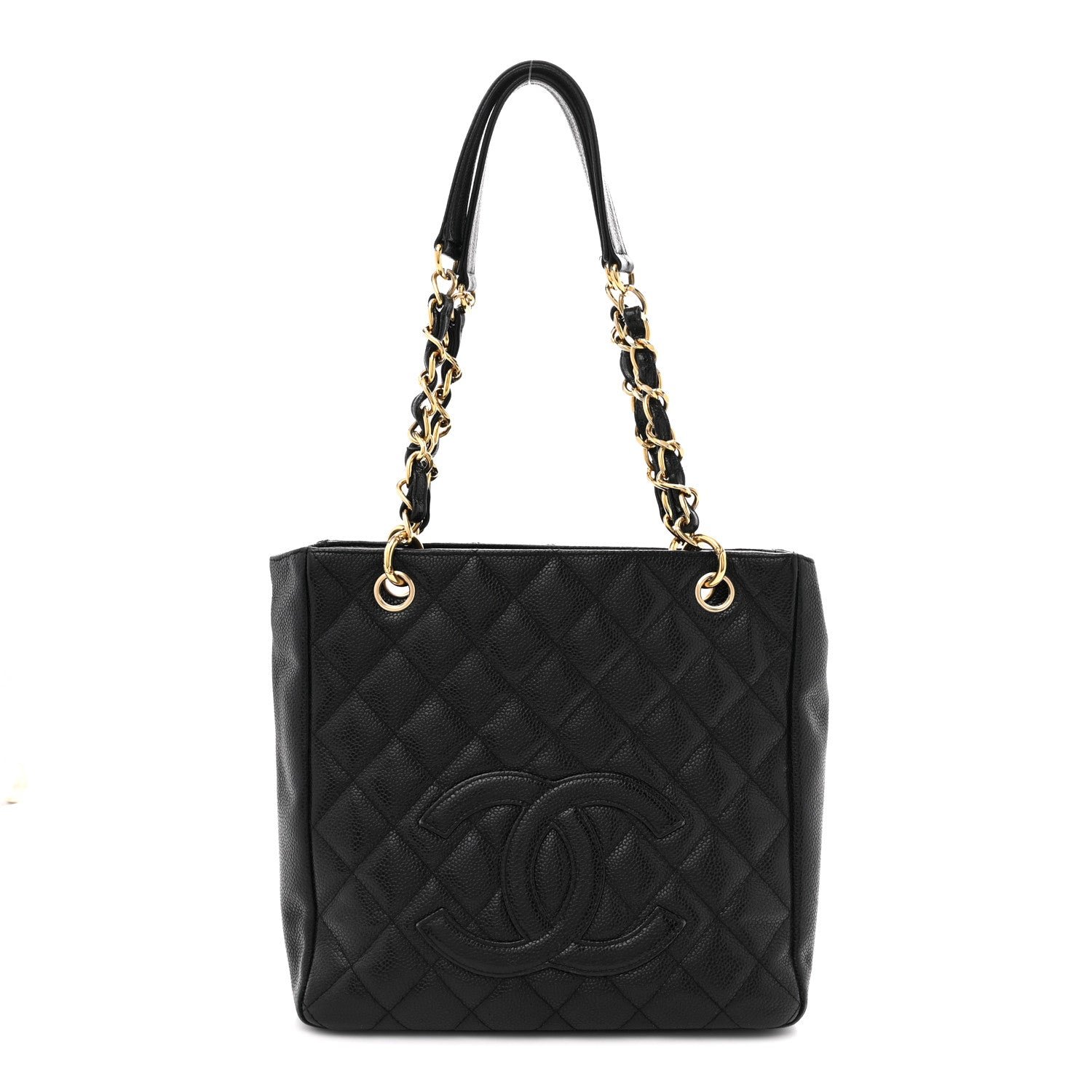Chanel Caviar Quilted Petit Shopping Tote PST Black