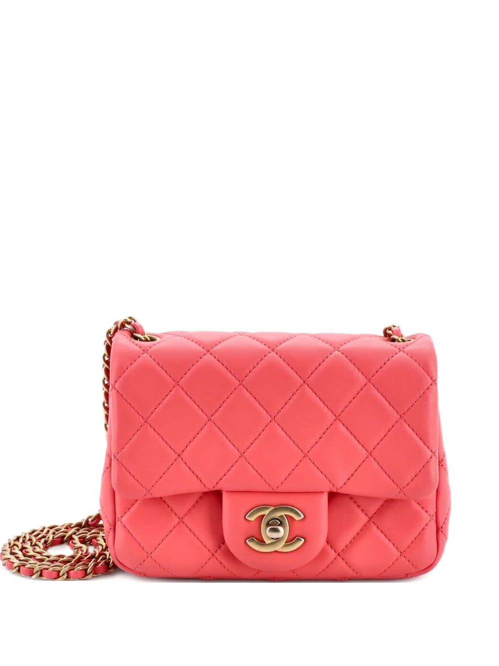 Pearl Crush Square Flap Bag Quilted Lambskin Mini crossbody bag