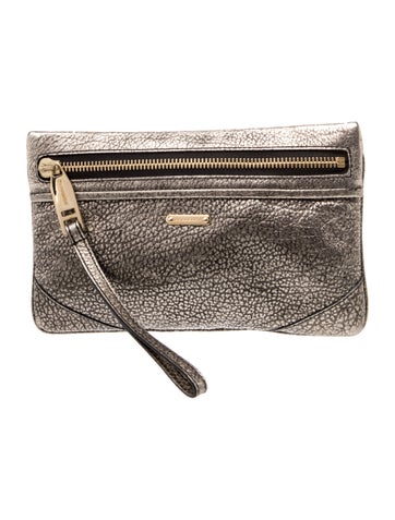 Burberry Leather Metallic Leather Clutch