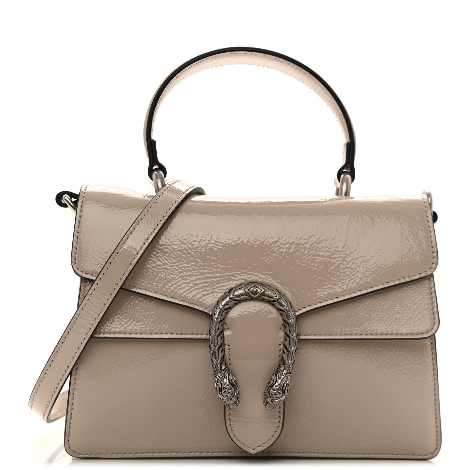 Gucci Crinkled Patent Small Dionysus Top Handle Bag Sphinx
