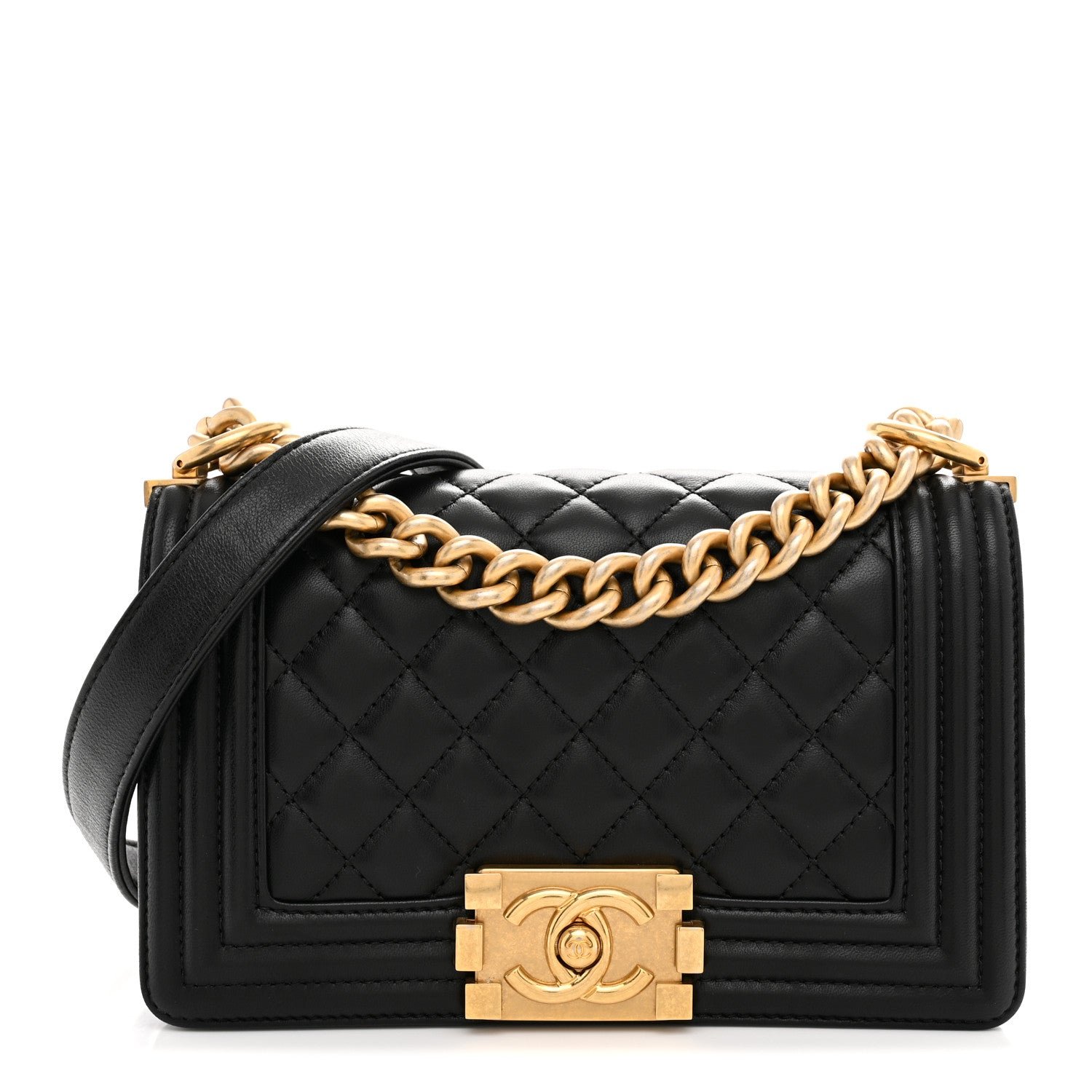 Chanel Lambskin Quilted Small Boy Flap Black