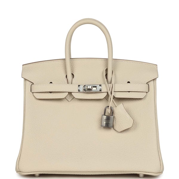 Hermes Hermes Birkin 25 Craie Togo Palladium Hardware