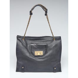 Chloe Chloe Black Pebbled Leather Large Sally Shoulder Bag