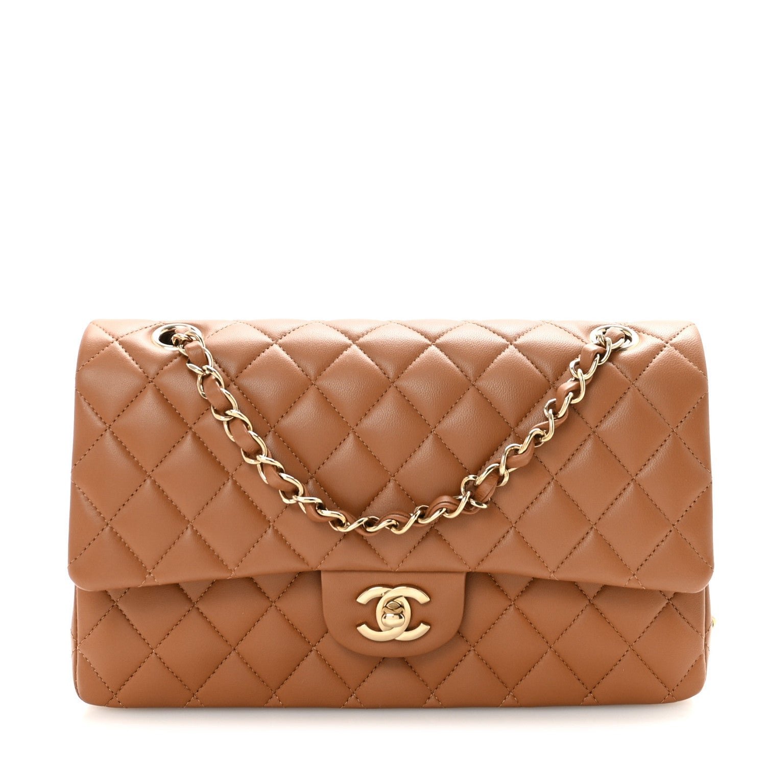 Chanel Chanel Lambskin Quilted Medium Double Flap Brown