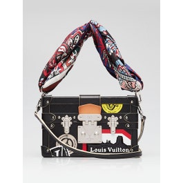 Louis Vuitton Black Epi Leather World Tour Petite Malle Bag