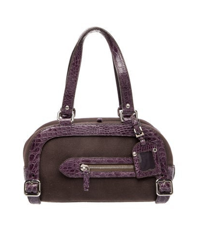 Prada Enameled Metal Triangle Bauletto