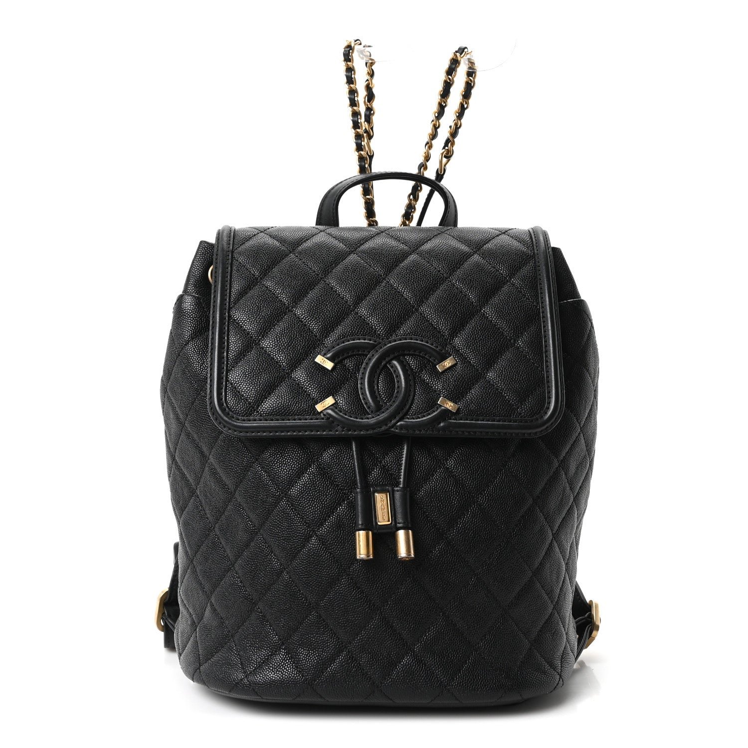 Chanel Caviar Quilted Filigree Backpack Black