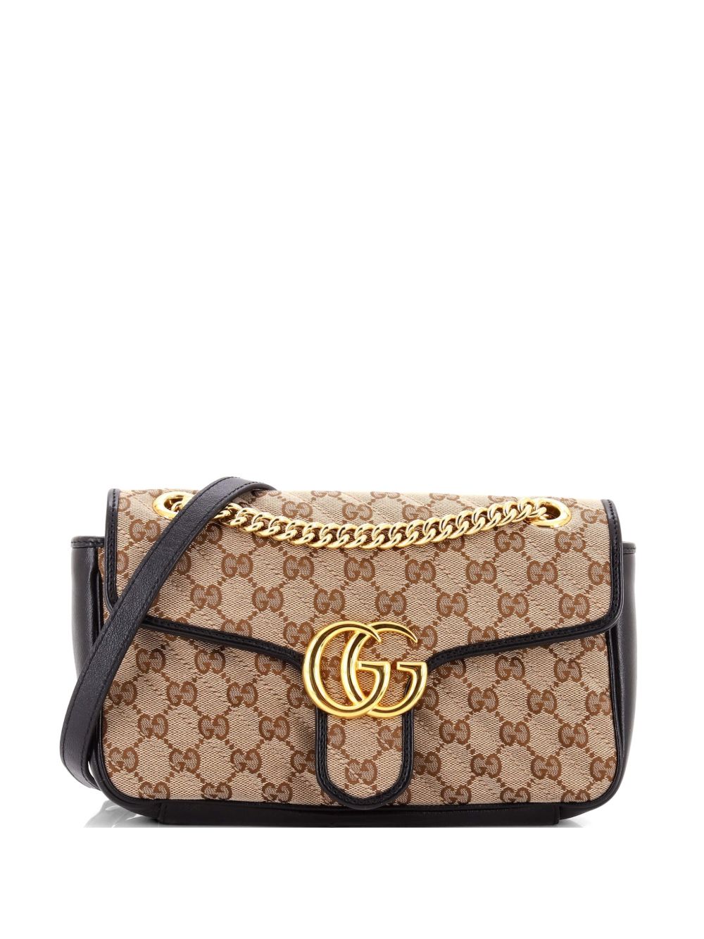 GG Marmont Flap Bag Diagonal Quilted GG Canvas with Leather Small shoulder bag