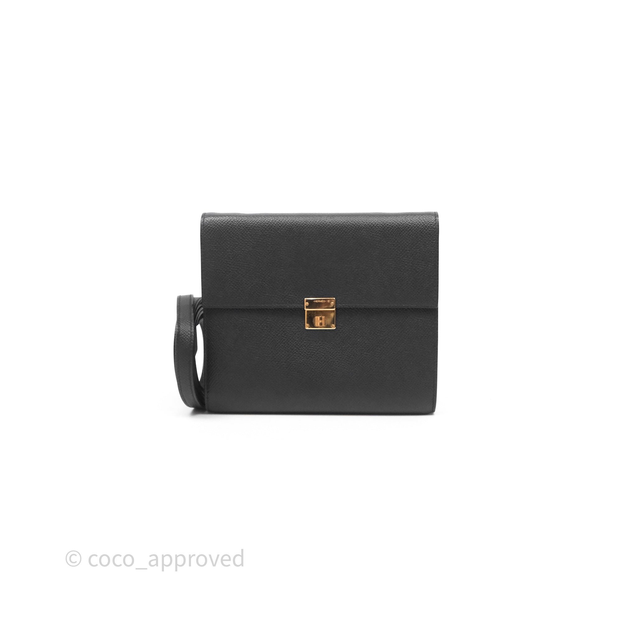 Hermès Clic 16 Wallet On Chain Noir Epsom Gold Hardware