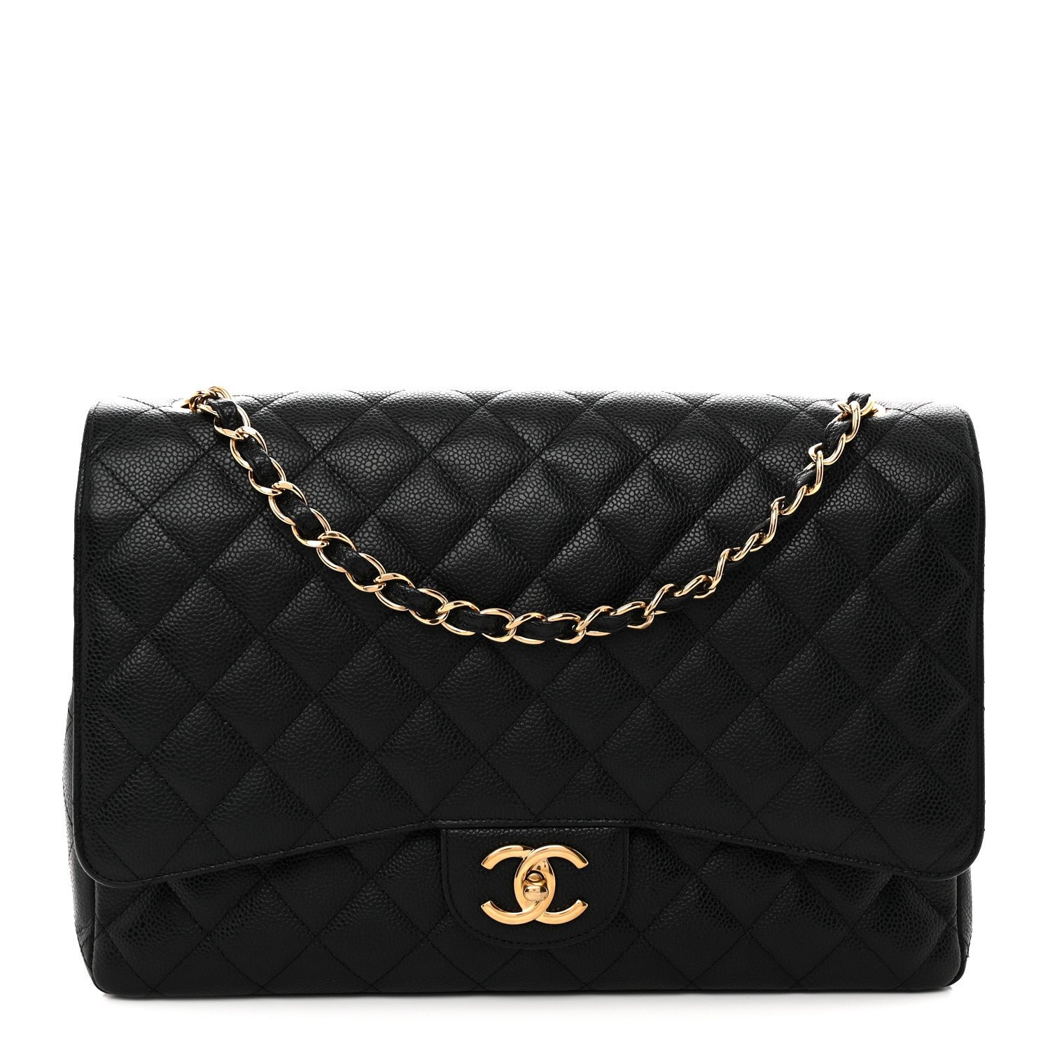 Chanel Caviar Quilted Maxi Double Flap Black