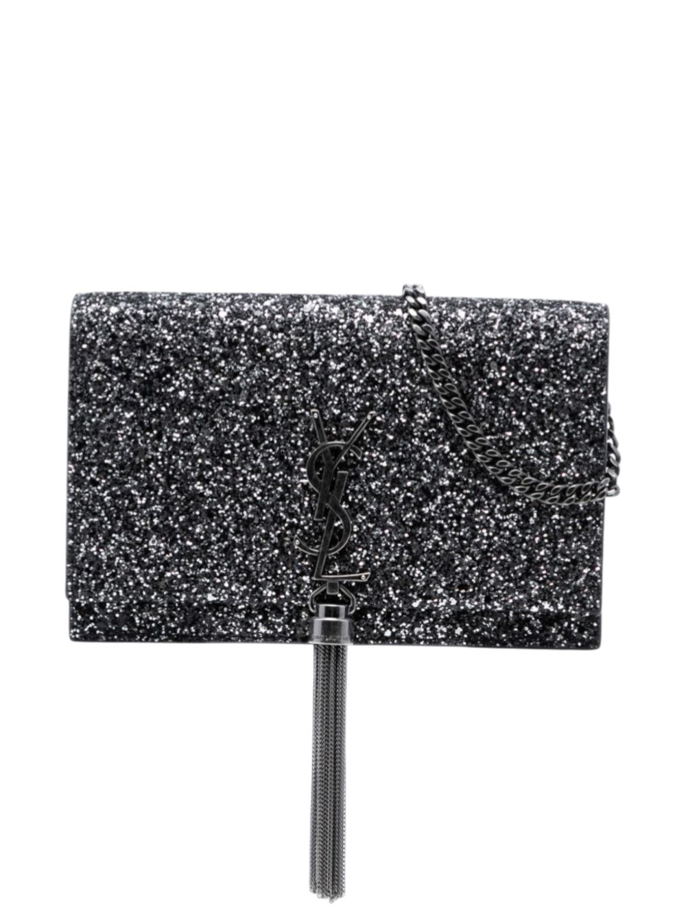 2018 Metallic Glitter Monogram Kate Tassel Chain Wallet crossbody bag