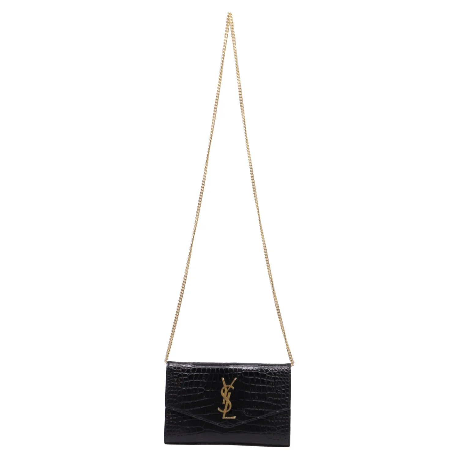 Leather Uptown Chain on Wallet