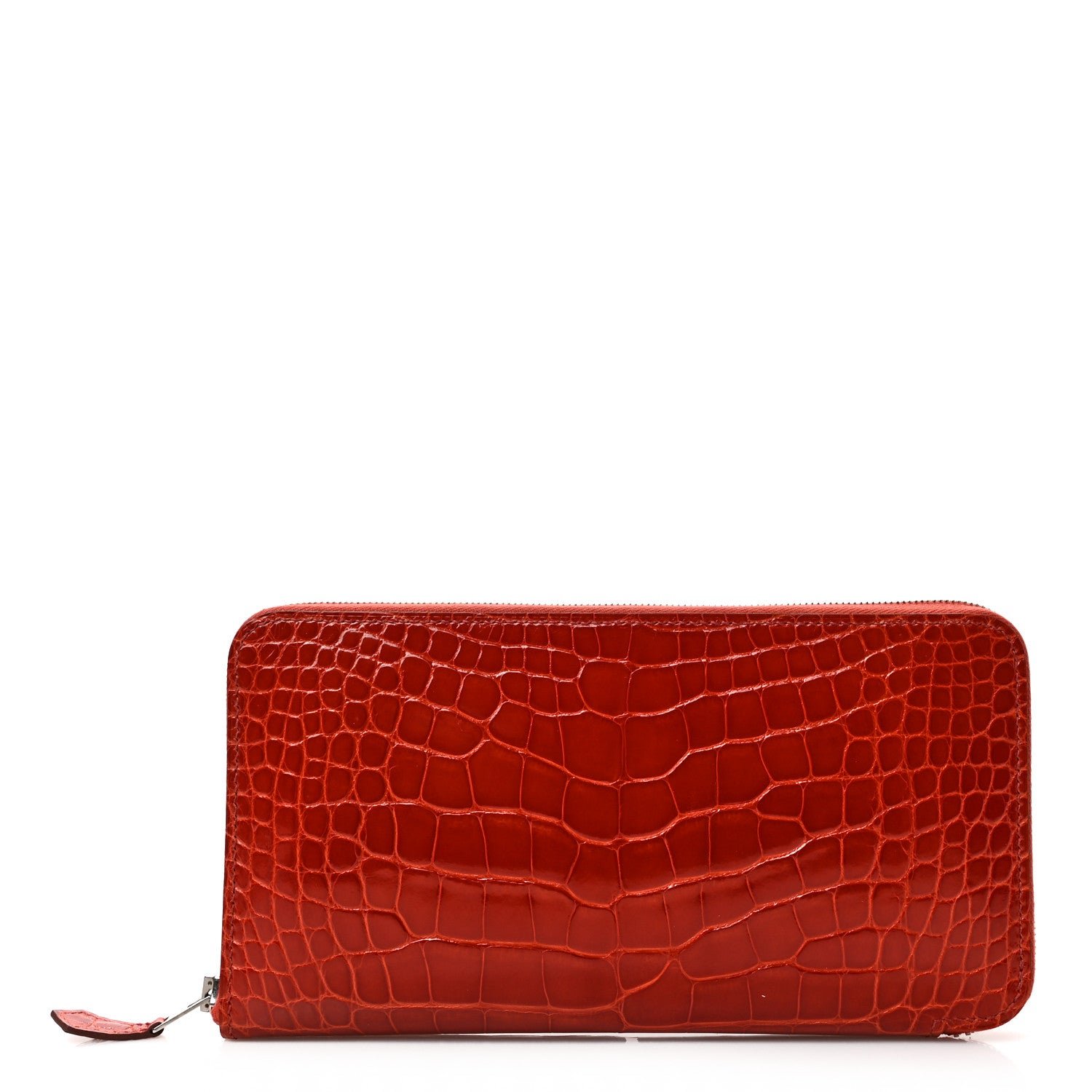 Hermes Shiny Alligator Azap Wallet Rouge De Coeur
