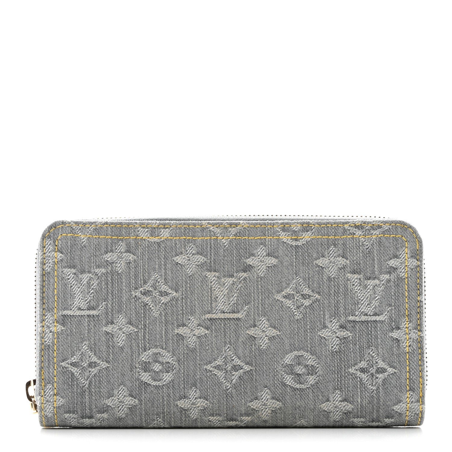 Louis Vuitton Monogram Denim Zippy Wallet Washed Gray