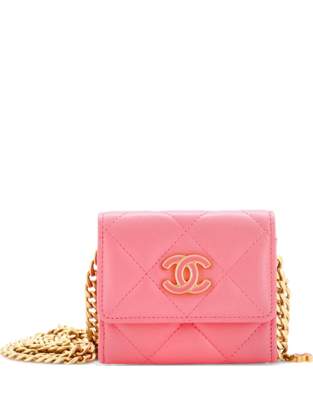 Pending CC Card Holder on Chain Quilted Lambskin crossbody bag