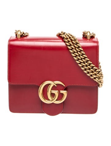 Double G GG Interlocking Leather Chain Shoulder Bag Small