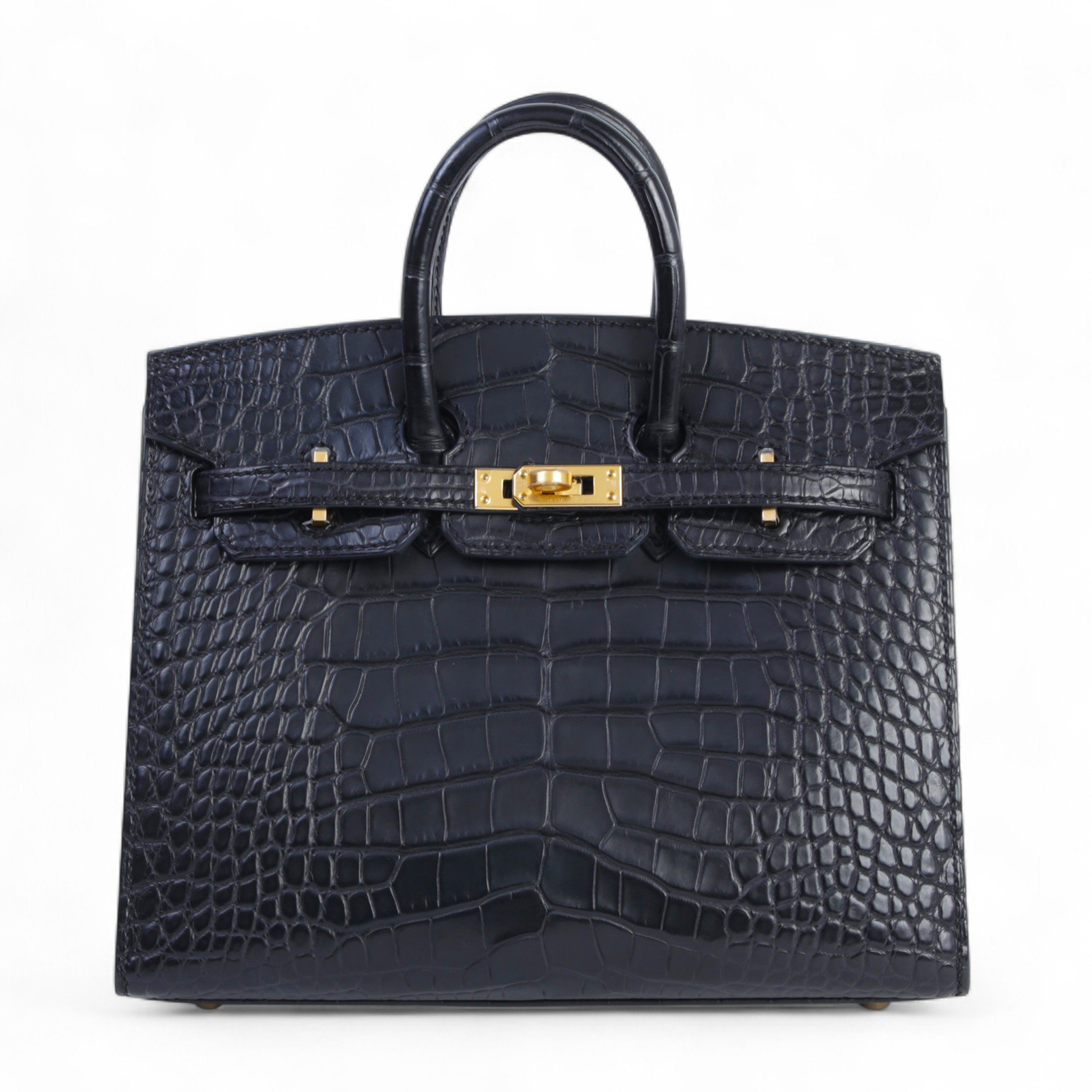 Hermes Brand New ( Rank N ) HERMÈS Birkin 20 Noir (89) Matte Alligator Gold hardware W (2024)