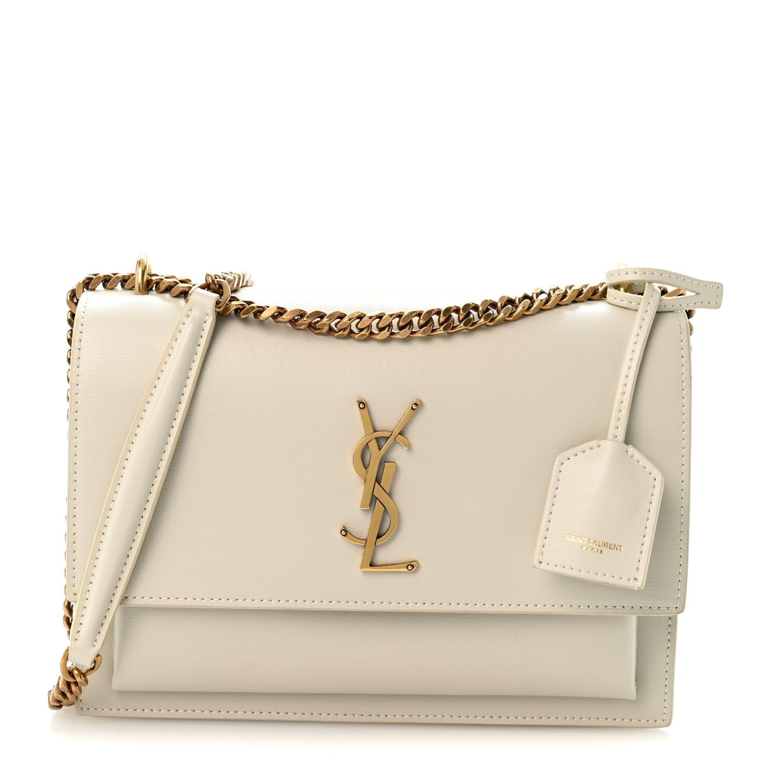 Saint Laurent Calfskin Medium Monogram Sunset Crema Soft