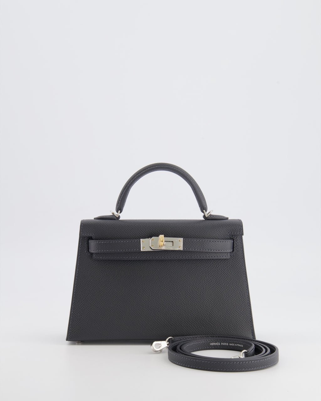 *RARE* Hermès Mini Kelly II Bag in Ardoise Epsom Leather with Electrum Hardware