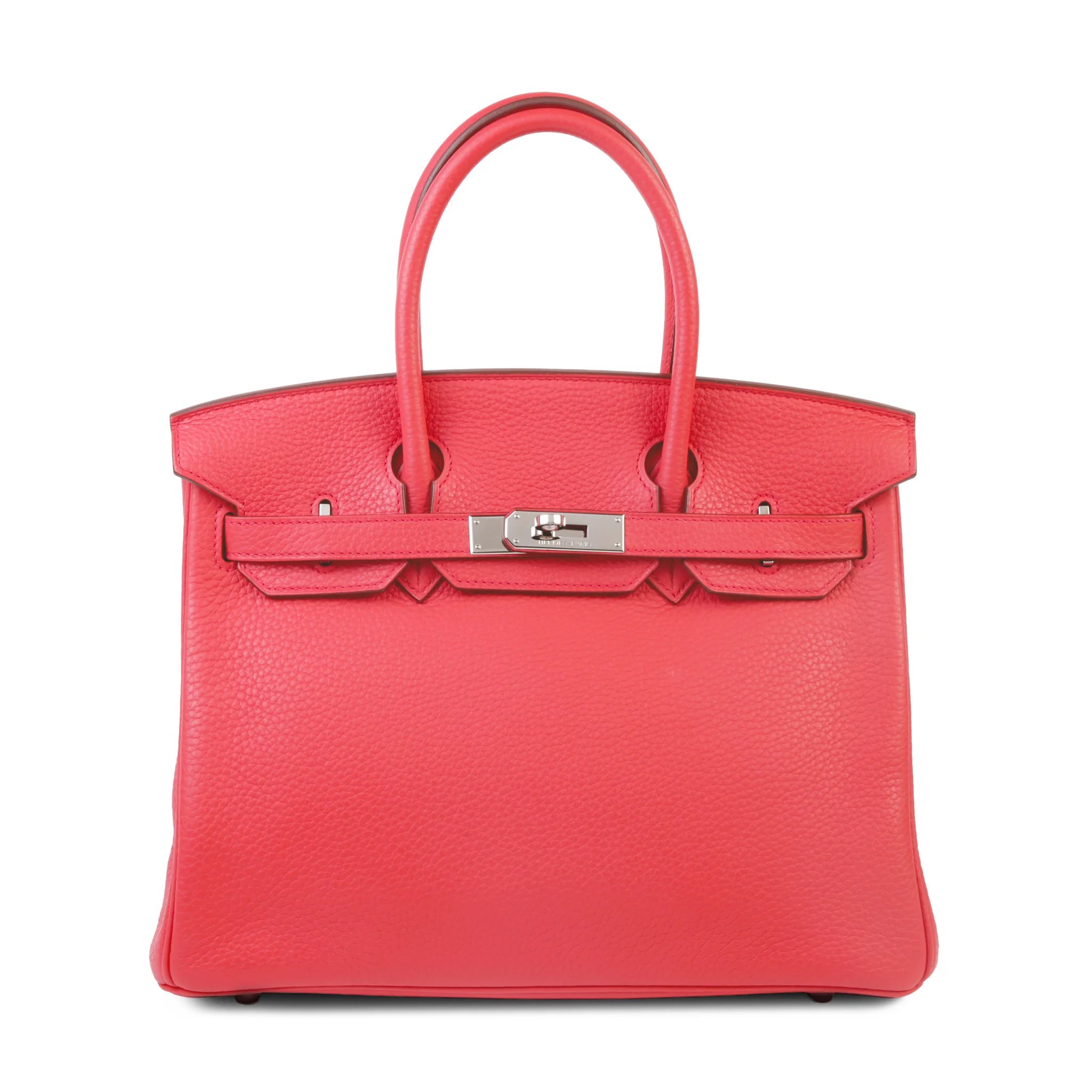 Very Good ( Rank A) HERMÈS Birkin 30 Bougainvillea (A5) Clemence Palladium hardware Square N (2010)