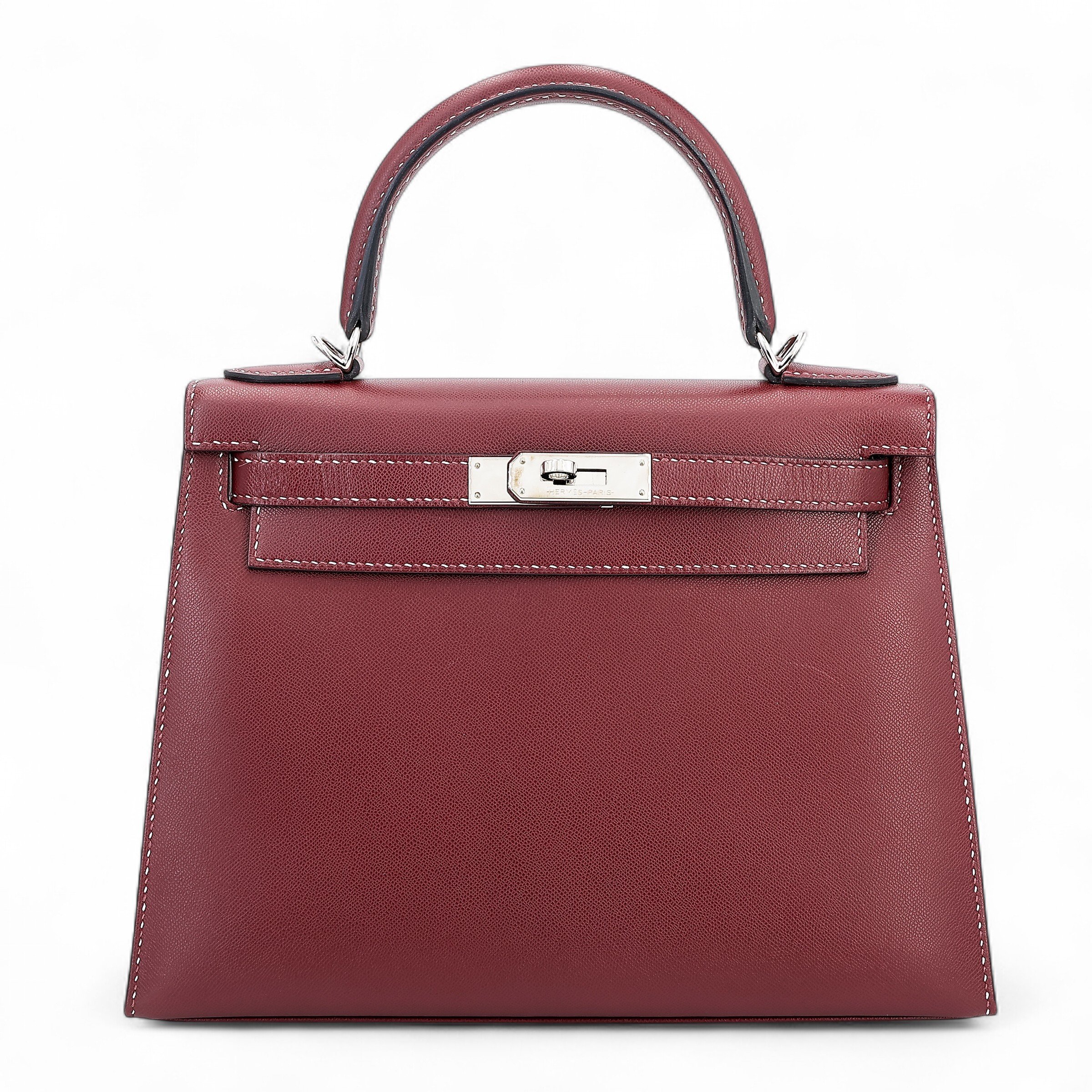 Hermes Very Good ( Rank A) HERMÈS Limited Edition Kelly 28 Sellier Miss You Rouge H (55) Monsieur Palladium hardware C (2018)