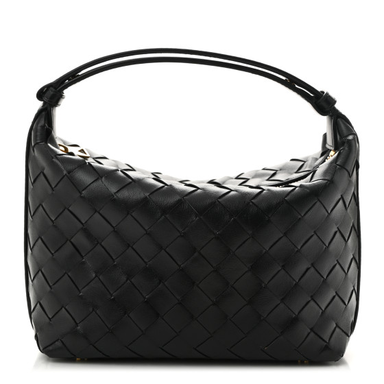 Bottega Veneta Calfskin Nappa Intrecciato Mini Wallace Black