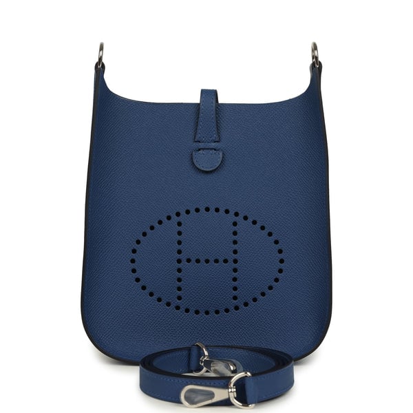 Hermes Hermes Evelyne Sellier TPM Bleu Tie Epsom Palladium Hardware