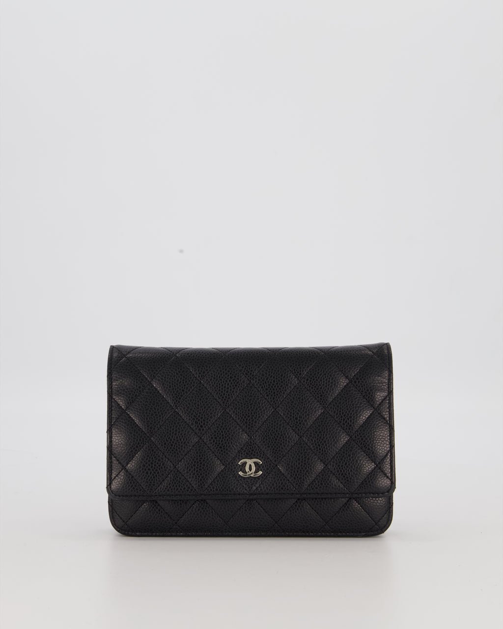 Chanel Wallet on Chain Bag in Black Caviar Leather with Silver Hardware