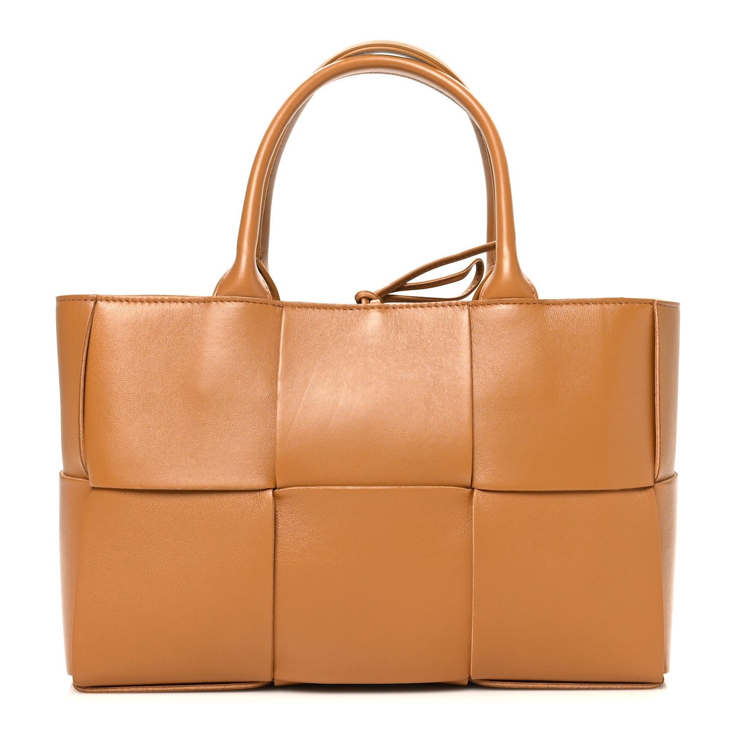 Bottega Veneta Bottega Veneta Nappa Maxi Intrecciato Small Arco Tote Caramel