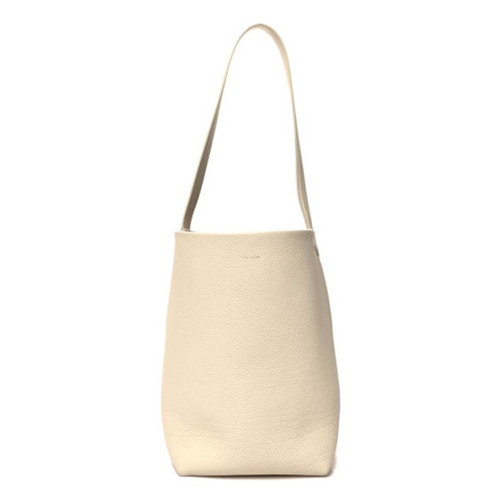 The Row Grained Calfskin Medium N/S Park Tote Ivory