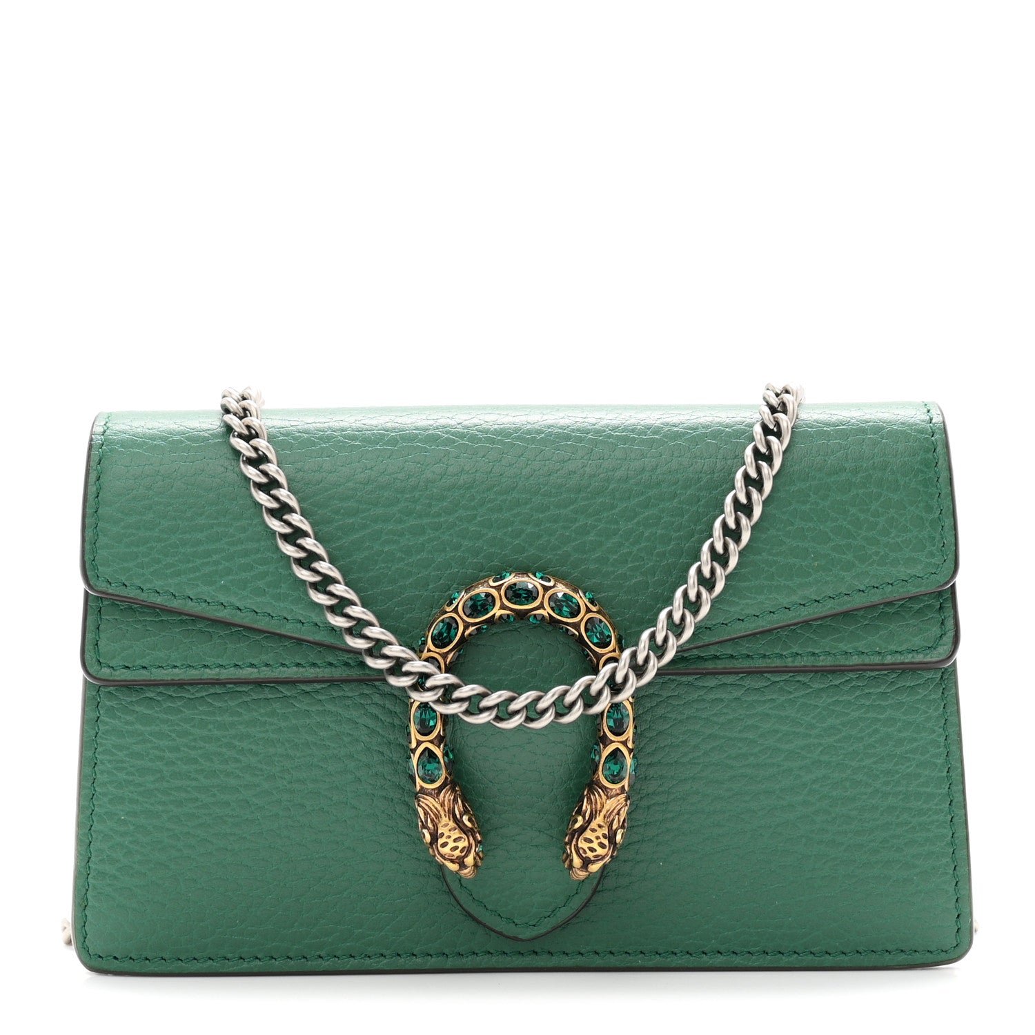Gucci Calfskin Super Mini Dionysus Shoulder Bag Emerald