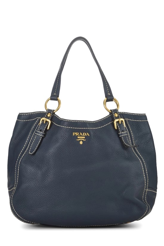 Navy Vitello Daino Sacca 2 Manici