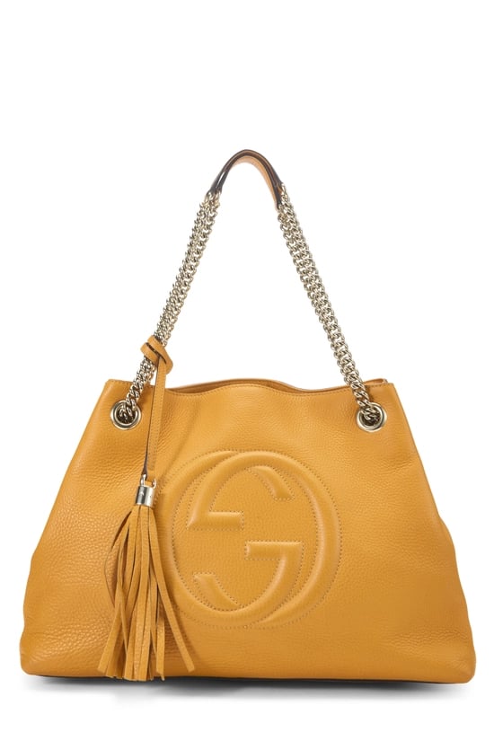 Orange Leather Soho Chain Tote