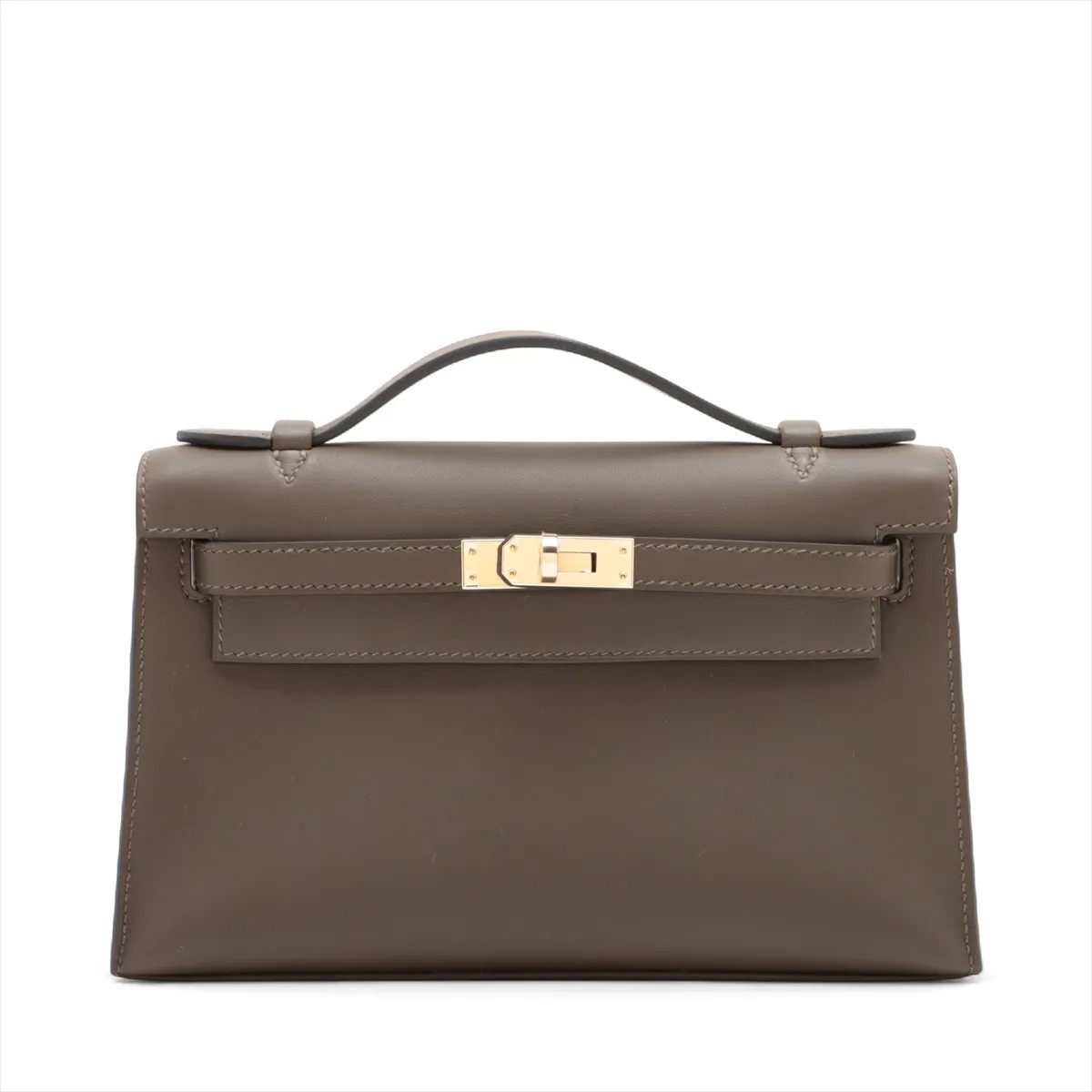 Hermès Pochette Kelly Mini Veau Swift Wehrroden Champagne Gold Fittings